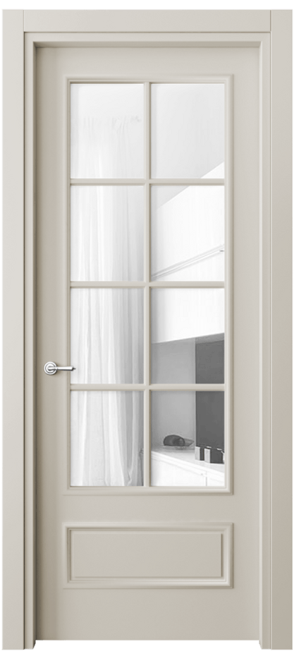 Межкомнатная дверь Paris 8112 Матовый облачно-серый Прозрачное стекло Цена 76999 ₽| Volhovec