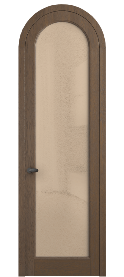 Межкомнатная дверь Палаццо 6814 Дуб туманный матовый Фактурное оранжевое стекло "Лёд", триплекс Цена 43106910 so'm | Volhovec