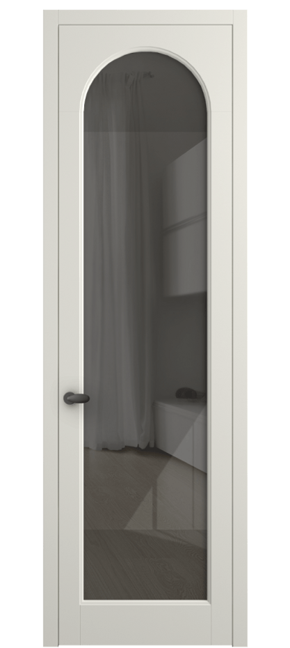 Межкомнатная дверь Палаццо 6804 Матовый жемчужный Рефлективное серое стекло "Стопсол", калёное Цена 21320950 so'm | Volhovec