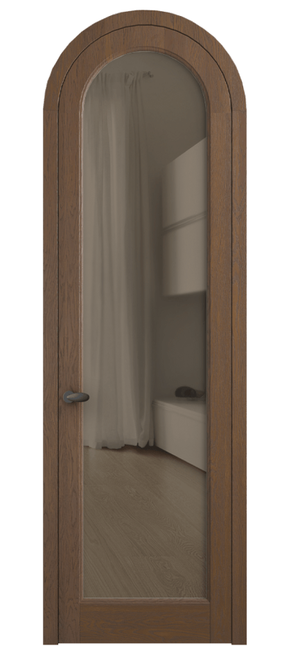 Межкомнатная дверь Палаццо 6814 Дуб каштановый матовый Прозрачное бронзовое стекло, триплекс Цена 42761810 so'm | Volhovec