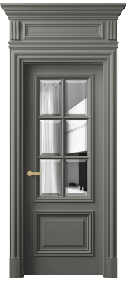Межкомнатная дверь Антик 7312 Матовый классический серый Двустороннее зеркало с фацетом, триплекс Цена 183709 ₽ | Volhovec