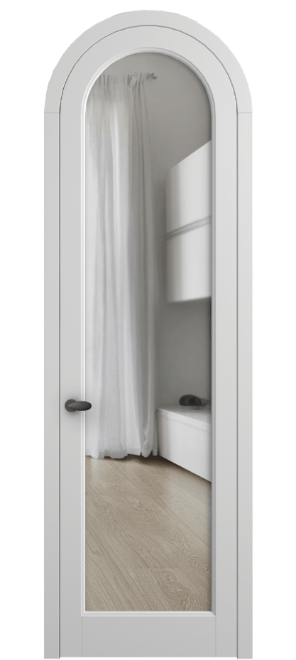 Межкомнатная дверь Палаццо 6814 Матовый белоснежный Прозрачное стекло Цена 25407340 so'm | Volhovec