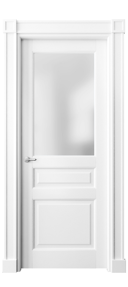 Межкомнатная дверь Тоскана Плано 6304 Матовый белоснежный Сатинированное стекло Цена 26763320 so'm | Volhovec