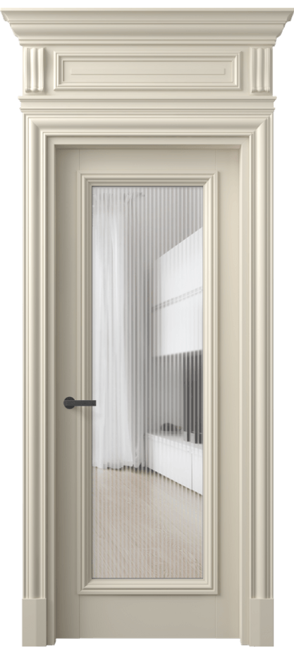Межкомнатная дверь Антик 7300 Матовый бежево-серый Рифлёное стекло "Мору", триплекс Цена 168309 ₽ | Volhovec