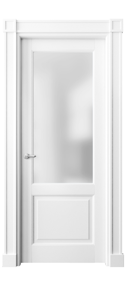 Межкомнатная дверь Тоскана Плано 6302 Матовый белоснежный Сатинированное стекло Цена 25910720 so'm | Volhovec