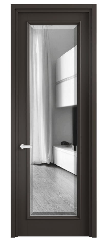 Межкомнатная дверь Шарм 6702 Матовый антрацит Двустороннее зеркало с фацетом, триплекс Цена 104799 ₽ | Volhovec