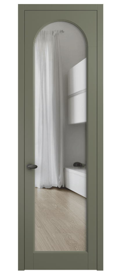Межкомнатная дверь Палаццо 6804 Матовый оливковый тёмный Прозрачное стекло Цена 19696950 so'm | Volhovec
