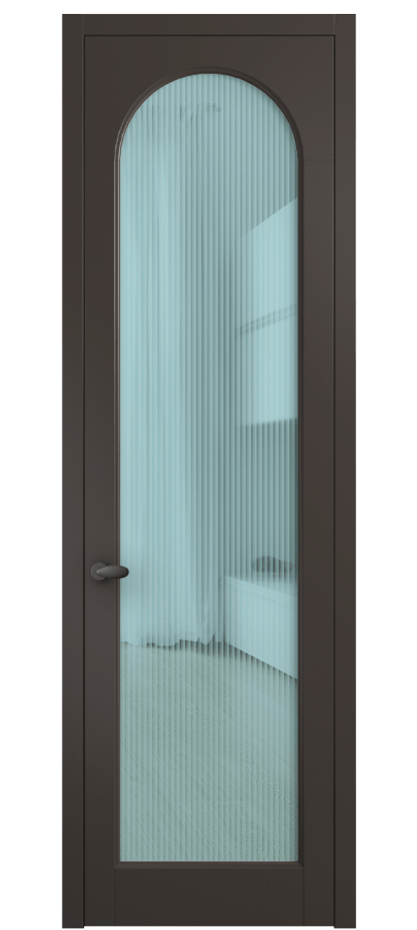 Межкомнатная дверь Палаццо 6804 Матовый антрацит Рифлёное голубое стекло "Мору", триплекс Цена 21320950 so'm | Volhovec