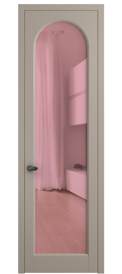 Межкомнатная дверь Палаццо 6804 Матовый бисквитный Прозрачное розовое стекло, триплекс Цена 97029 ₽ | Volhovec