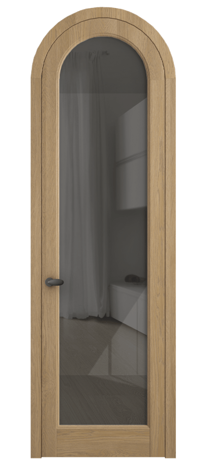 Межкомнатная дверь Палаццо 6814 Дуб соломенный матовый Рефлективное серое стекло "Стопсол", калёное Цена 43512910 so'm | Volhovec