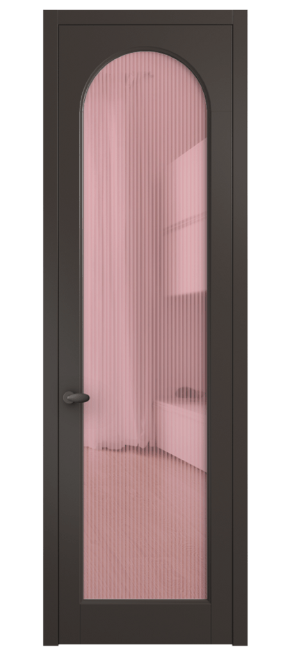 Межкомнатная дверь Палаццо 6804 Матовый антрацит Рифлёное розовое стекло "Мору", триплекс Цена 21320950 so'm | Volhovec