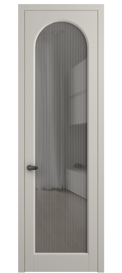 Межкомнатная дверь Палаццо 6804 Матовый облачно-серый Рифлёное серое стекло "Moru", триплекс Цена 21320950 so'm | Volhovec