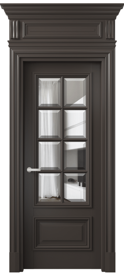 Межкомнатная дверь Антик 7316 Матовый антрацит Прозрачное стекло с фацетом Цена 1225450 AMD | Volhovec