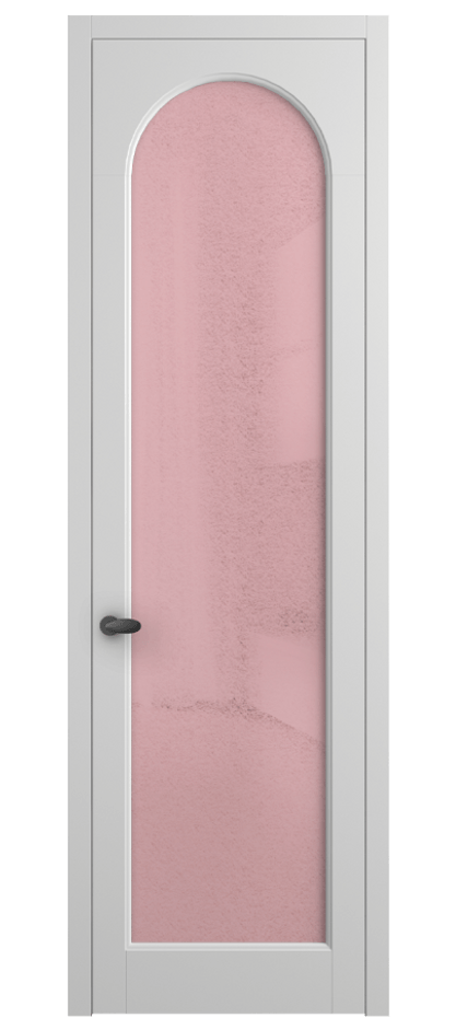 Межкомнатная дверь Палаццо 6804 Матовый белоснежный Фактурное розовое стекло "Лёд", триплекс Цена 20914950 so'm | Volhovec