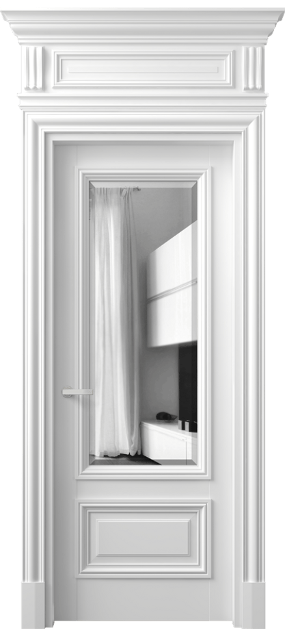 Межкомнатная дверь Антик 7306 Матовый белоснежный Двустороннее зеркало с фацетом, триплекс Цена 33963730 so'm | Volhovec