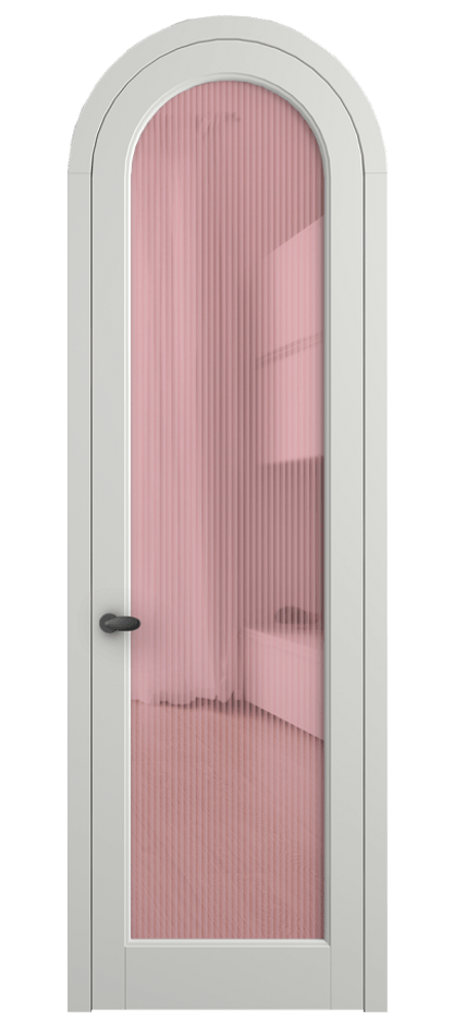 Межкомнатная дверь Палаццо 6814 Матовый светло-серый Рифлёное розовое стекло "Мору", триплекс Цена 27031340 so'm | Volhovec