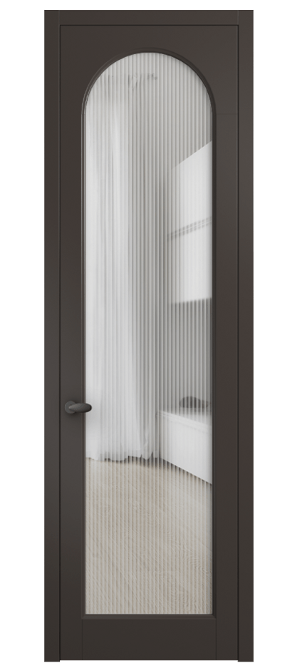 Межкомнатная дверь Palazzo 6804 Матовый антрацит Рифлёное стекло "Moru", триплекс, 8 мм Цена 20131310 so'm | Volhovec