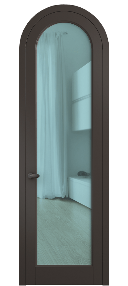 Межкомнатная дверь Палаццо 6814 Матовый антрацит Прозрачное голубое стекло, триплекс Цена 25407340 so'm | Volhovec