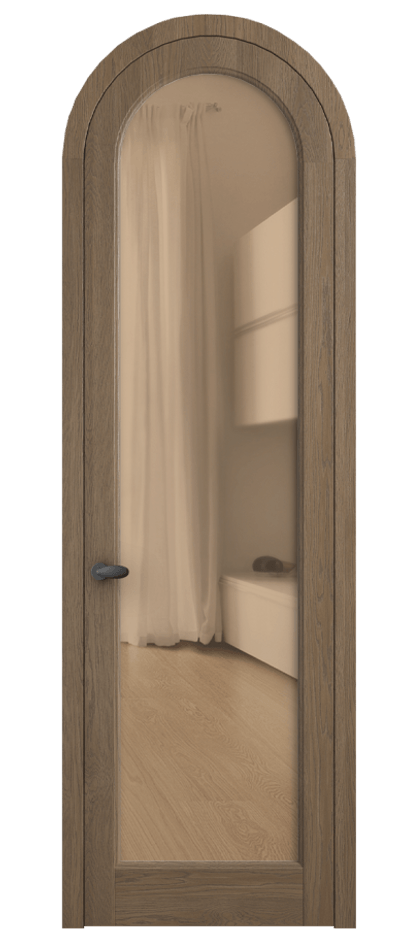 Межкомнатная дверь Палаццо 6814 Дуб джутовый матовый Прозрачное оранжевое стекло, триплекс Цена 42761810 so'm | Volhovec