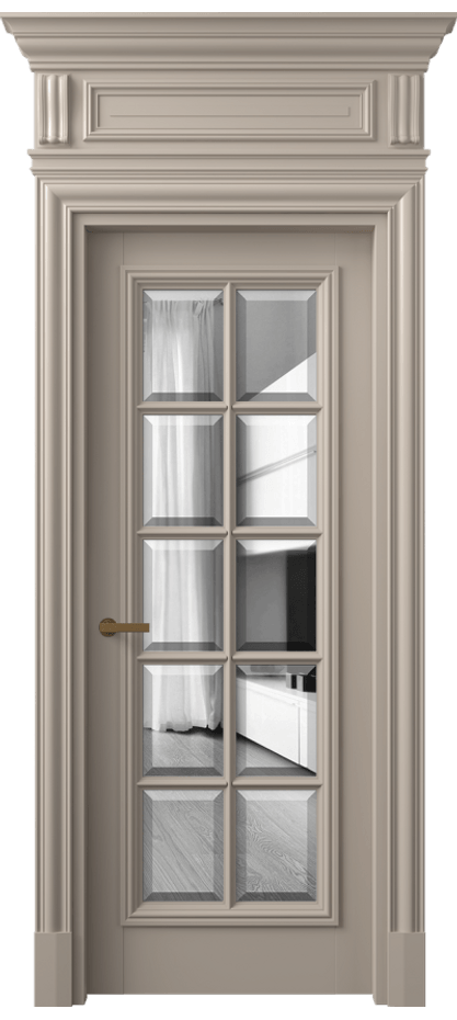 Межкомнатная дверь Антик 7310 Матовый бисквитный Двустороннее зеркало с фацетом, триплекс Цена 37292930 so'm | Volhovec