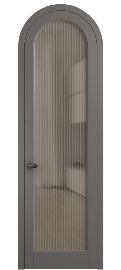 Межкомнатная дверь Палаццо 6814 Матовый классический серый Рифлёное бронзовое стекло "Мору", триплекс Цена 133159 ₽ | Volhovec