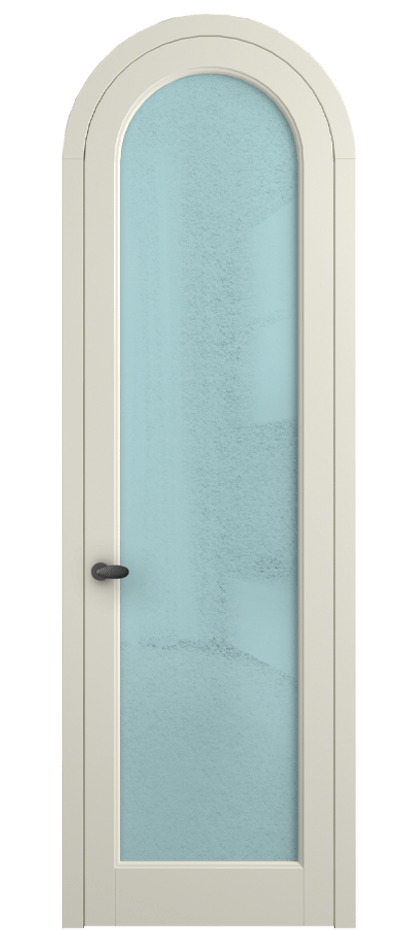 Межкомнатная дверь Палаццо 6814 Матовый молочно-белый Фактурное голубое стекло "Лёд", триплекс Цена 26625340 so'm | Volhovec