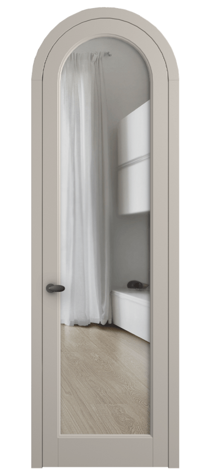 Межкомнатная дверь Палаццо 6814 Матовый светло-бежевый Прозрачное стекло Цена 26036640 so'm | Volhovec