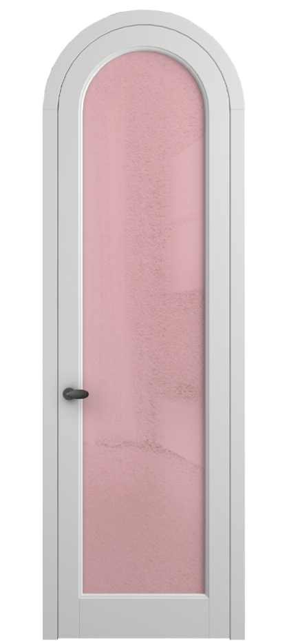 Межкомнатная дверь Палаццо 6814 Матовый белоснежный Фактурное розовое стекло "Лёд", триплекс Цена 26625340 so'm | Volhovec