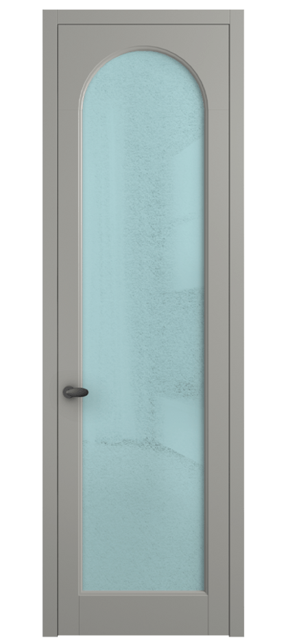 Межкомнатная дверь Палаццо 6804 Матовый нейтральный серый Фактурное голубое стекло "Лёд", триплекс Цена 20914950 so'm | Volhovec