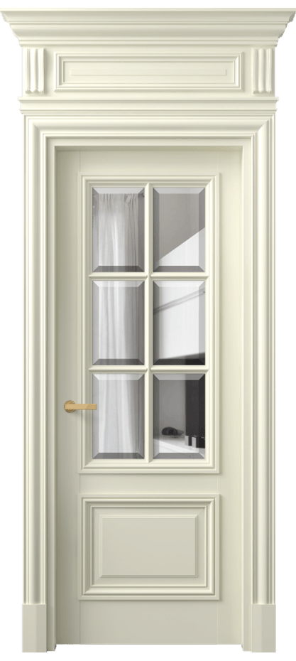 Межкомнатная дверь Антик 7312 Матовый молочно-белый Прозрачное стекло с фацетом Цена 36886930 so'm | Volhovec