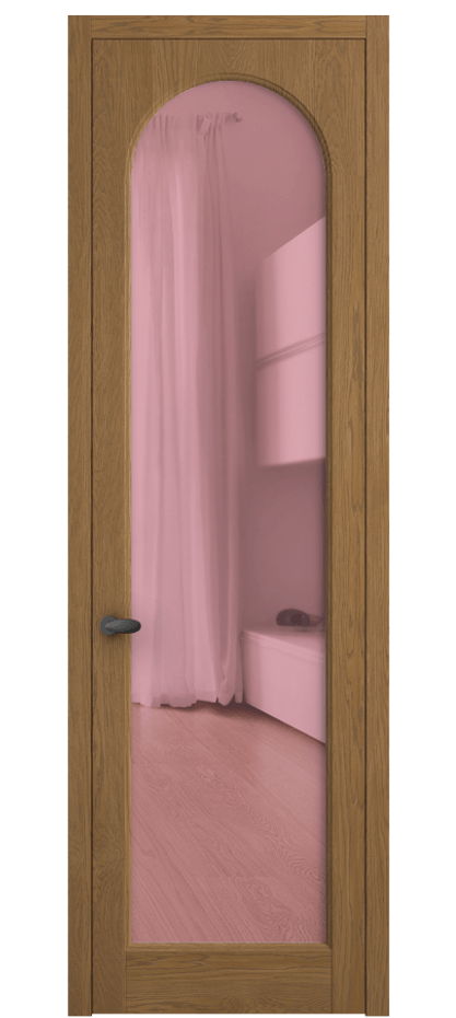 Межкомнатная дверь Палаццо 6804 Дуб пряный матовый Прозрачное розовое стекло, триплекс Цена 30963450 so'm | Volhovec