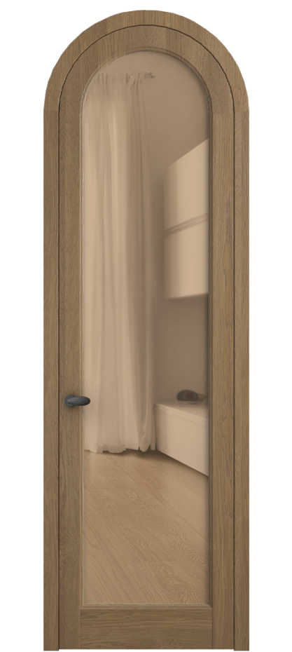 Межкомнатная дверь Палаццо 6814 Дуб мускатный матовый Прозрачное оранжевое стекло, триплекс Цена 42761810 so'm | Volhovec