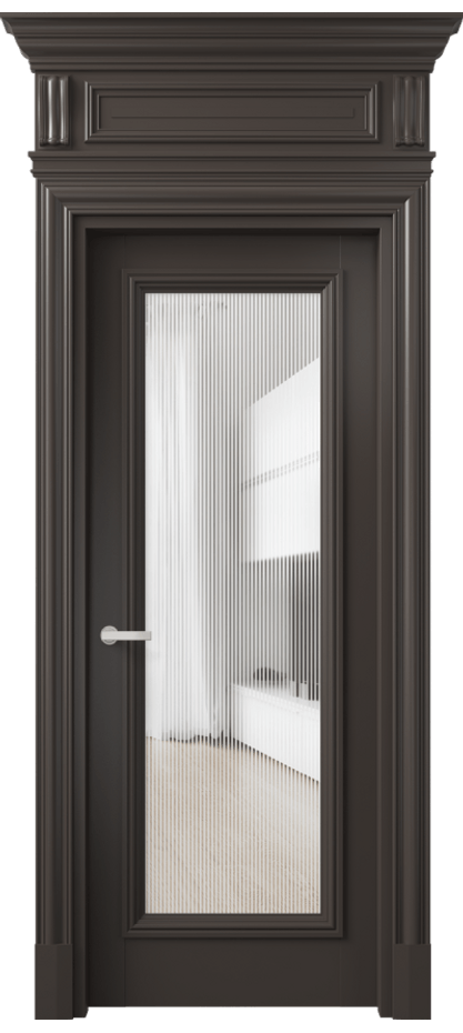 Межкомнатная дверь Antique 7300 Бук антрацит Рифлёное стекло "Дюна", триплекс Цена 34227630 so'm | Volhovec