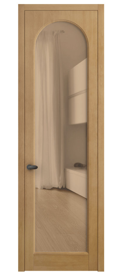 Межкомнатная дверь Палаццо 6804 Бук натуральный матовый Прозрачное оранжевое стекло, триплекс Цена 24619700 so'm | Volhovec