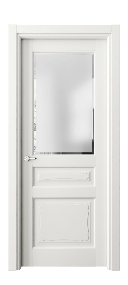 Межкомнатная дверь Тоскана Элегантэ 6324 Матовый серый Сатинированное стекло с фацетом Цена 20482500 so'm | Volhovec