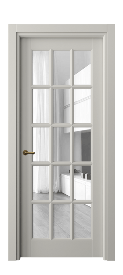 Межкомнатная дверь Тоскана Грильято 6311 Матовый тёплый серый Прозрачное стекло Цена 22715500 so'm | Volhovec