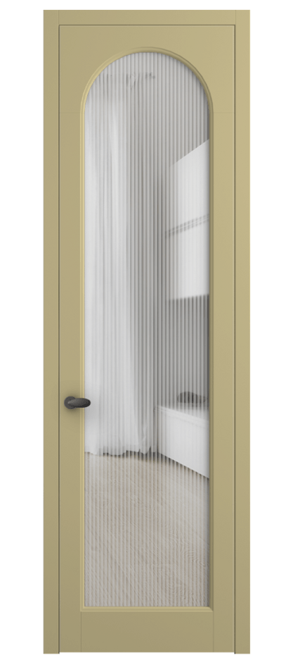 Межкомнатная дверь Palazzo 6804 Матовый белоснежный Рифлёное стекло "Moru", триплекс Цена 27230130 so'm | Volhovec