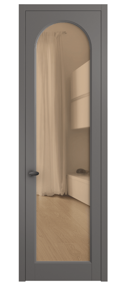 Межкомнатная дверь Палаццо 6804 Матовый классический серый Прозрачное оранжевое стекло, триплекс Цена 19696950 so'm | Volhovec