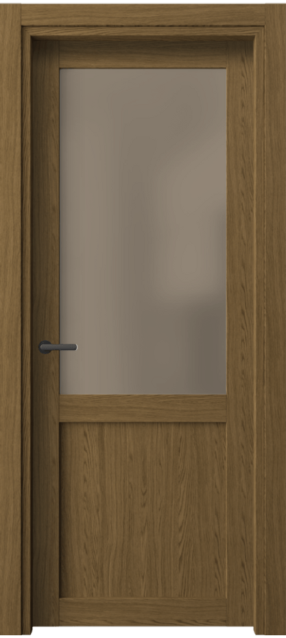 Межкомнатная дверь Нео 2122 Торфяной дуб Сатинированное бронзовое стекло, триплекс Цена 2496900 so'm | Volhovec