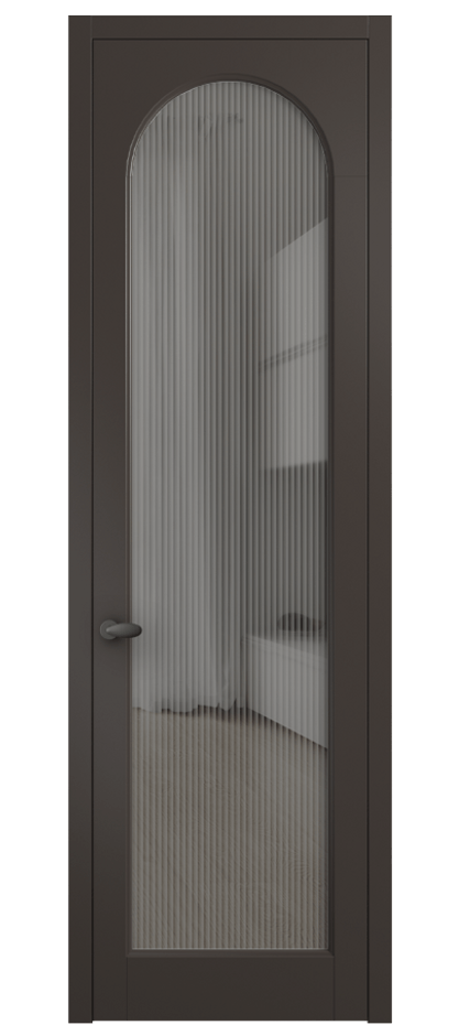 Межкомнатная дверь Палаццо 6804 Матовый антрацит Рифлёное серое стекло "Moru", триплекс Цена 21320950 so'm | Volhovec