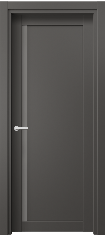 Межкомнатная дверь Нео 2110 ПЭТ графитовый Сатинированное серое стекло, триплекс Цена 6434900 so'm | Volhovec