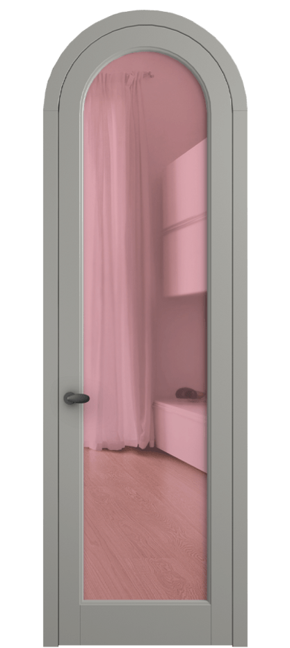 Межкомнатная дверь Палаццо 6814 Матовый нейтральный серый Прозрачное розовое стекло, триплекс Цена 26036640 so'm | Volhovec