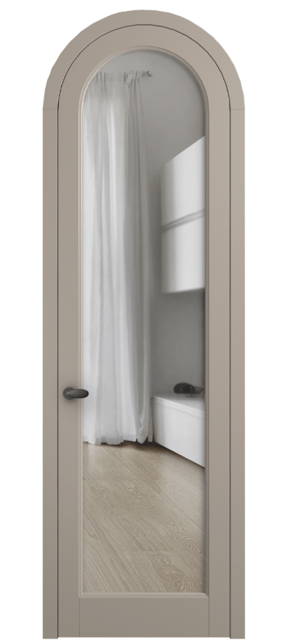 Межкомнатная дверь Палаццо 6814 Матовый бисквитный Прозрачное стекло Цена 25407340 so'm | Volhovec