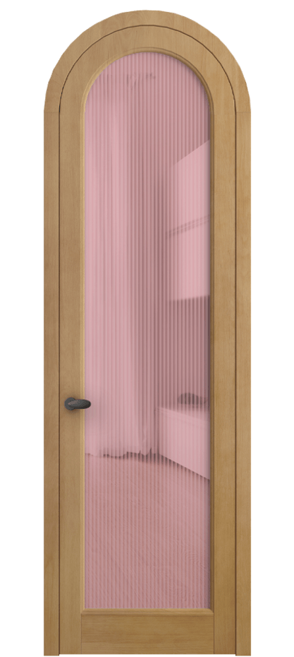 Межкомнатная дверь Палаццо 6814 Бук натуральный матовый Рифлёное розовое стекло "Мору", триплекс Цена 36487080 so'm | Volhovec