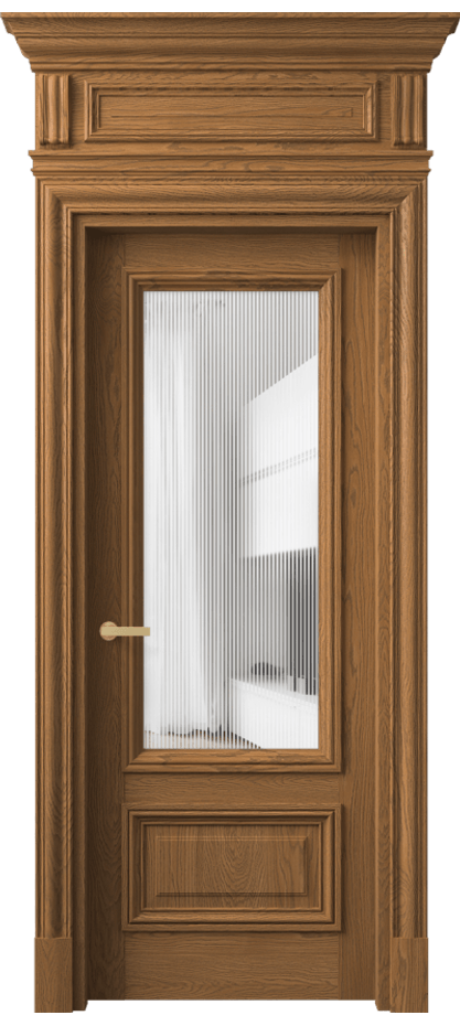 Межкомнатная дверь Антик 7306 Дуб пряный матовый Рифлёное стекло "Дюна", триплекс Цена 54596650 so'm | Volhovec