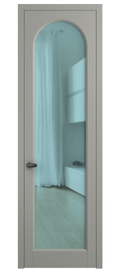 Межкомнатная дверь Палаццо 6804 Матовый нейтральный серый Прозрачное голубое стекло, триплекс Цена 19696950 so'm | Volhovec