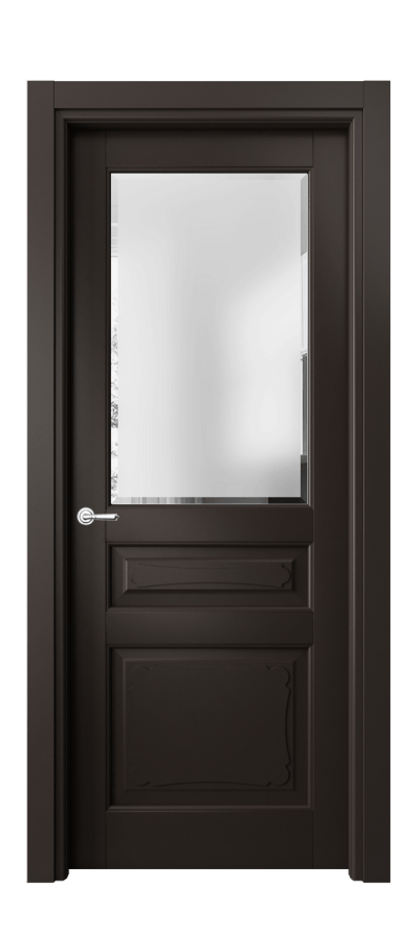 Дверь межкомнатная Тоскана Элегантэ 6324 Матовый антрацит Сатинированное стекло с фацетом Гладкий наличник МАН Цена 20482500 so'm Наличники уже входят в базовый комплект. Фабрика дверей Волховец 8 (800) 551 43 19 Межкомнатная дверь Тоскана Элегантэ 6324 Матовый антрацит Сатинированное стекло с фацетом Цена 20482500 so'm | Volhovec