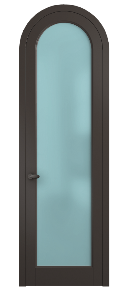 Межкомнатная дверь Палаццо 6814 Матовый антрацит Сатинированное голубое стекло, триплекс Цена 125159 ₽ | Volhovec