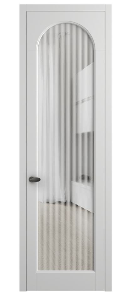 Межкомнатная дверь Палаццо 6804 Матовый белоснежный Рифлёное стекло "Дюна", триплекс Цена 20914950 so'm | Volhovec