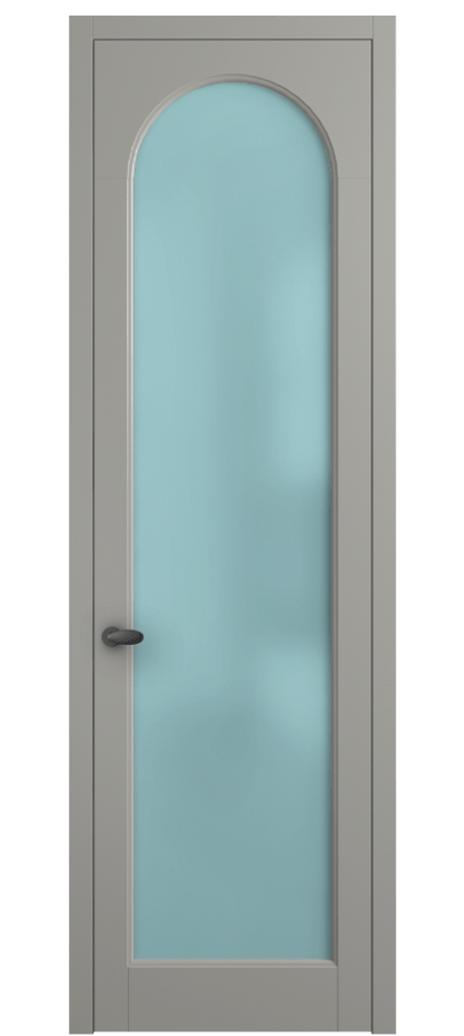 Межкомнатная дверь Палаццо 6804 Матовый нейтральный серый Сатинированное голубое стекло, триплекс Цена 97029 ₽ | Volhovec